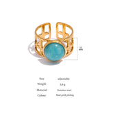 JOSEPHINE NATURAL STONE CUFF RING